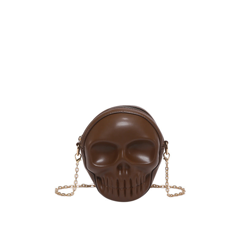 Halloween Skull Bag – Gothic Crossbody Gift with Chain Strap