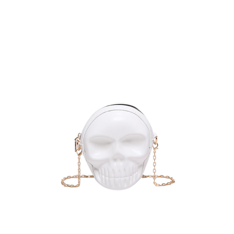 Halloween Skull Bag – Gothic Crossbody Gift with Chain Strap