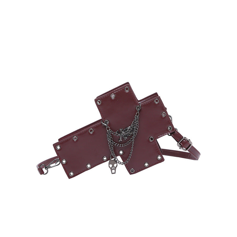 Skull Crossbody Bag – Gothic Cross Design with Chains