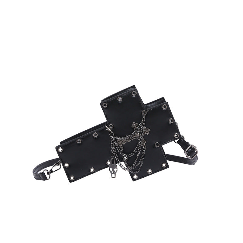 Skull Crossbody Bag – Gothic Cross Design with Chains