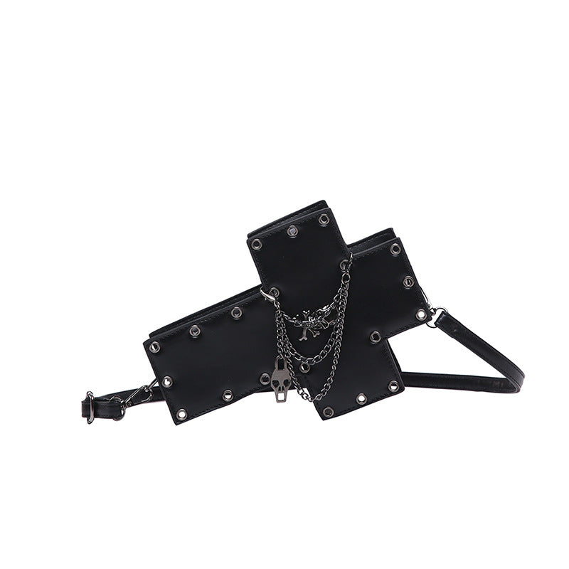 Skull Crossbody Bag – Gothic Cross Design with Chains