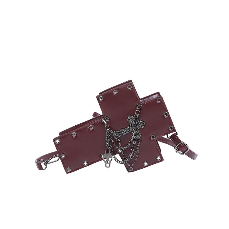 Skull Crossbody Bag – Gothic Cross Design with Chains