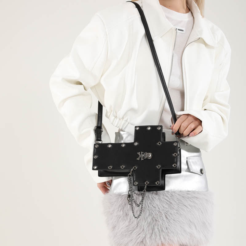 Skull Crossbody Bag – Gothic Cross Design with Chains
