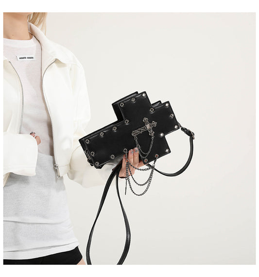 Skull Crossbody Bag – Gothic Cross Design with Chains