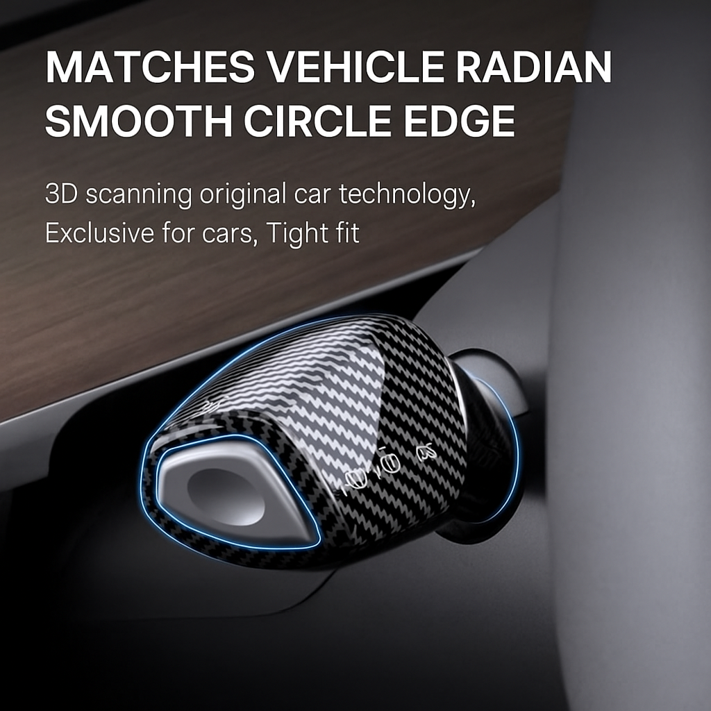 🔥Last Day - 49% Off🔥Tesla Model Y/3 Full-Cover Carbon Fiber Shift Lever Covers – Clip-On Design, Scratch Protection, Premium Fit