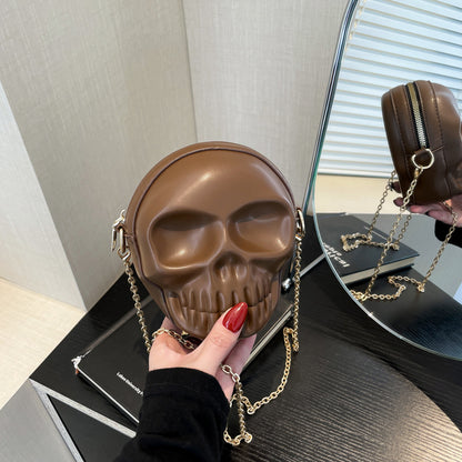 Halloween Skull Bag – Gothic Crossbody Gift with Chain Strap