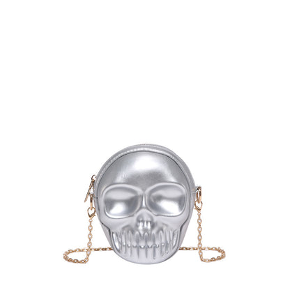 Halloween Skull Bag – Gothic Crossbody Gift with Chain Strap