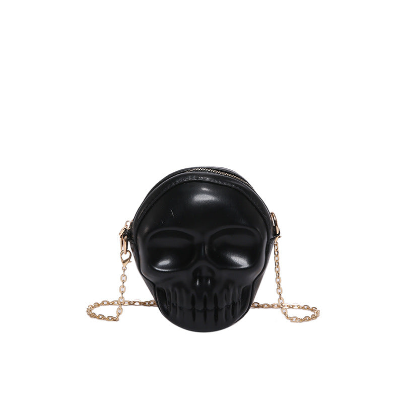 Halloween Skull Bag – Gothic Crossbody Gift with Chain Strap