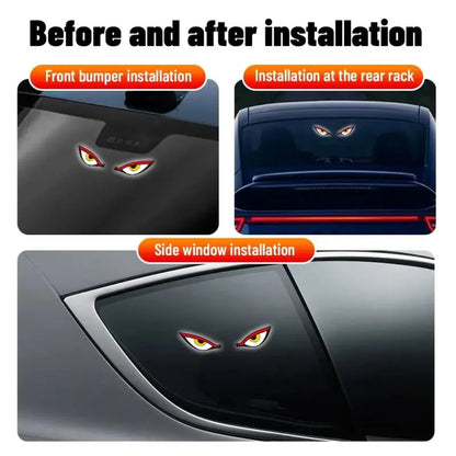 Vampire Eyes Solar Warning Light for Car Rear Window