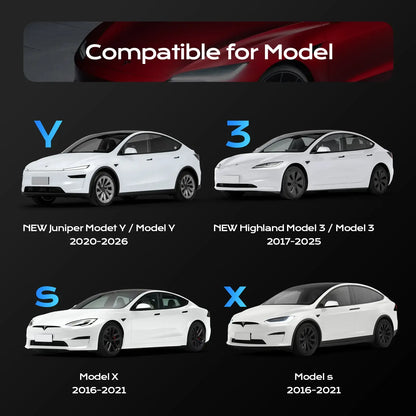 Topfit Tesla Logo LED Projector Lights – Easy Install Door Courtesy Lights for Model 3/Y/S/X, Ultra Bright 4-LED Car Door Logo Projection Lamp