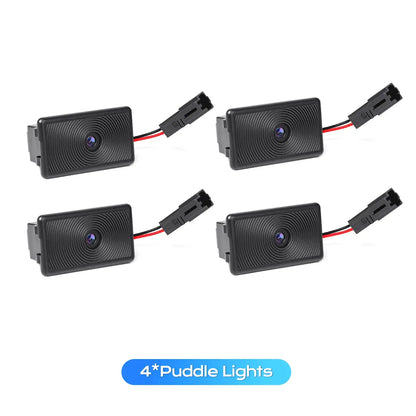 Topfit Tesla Logo LED Projector Lights – Easy Install Door Courtesy Lights for Model 3/Y/S/X, Ultra Bright 4-LED Car Door Logo Projection Lamp
