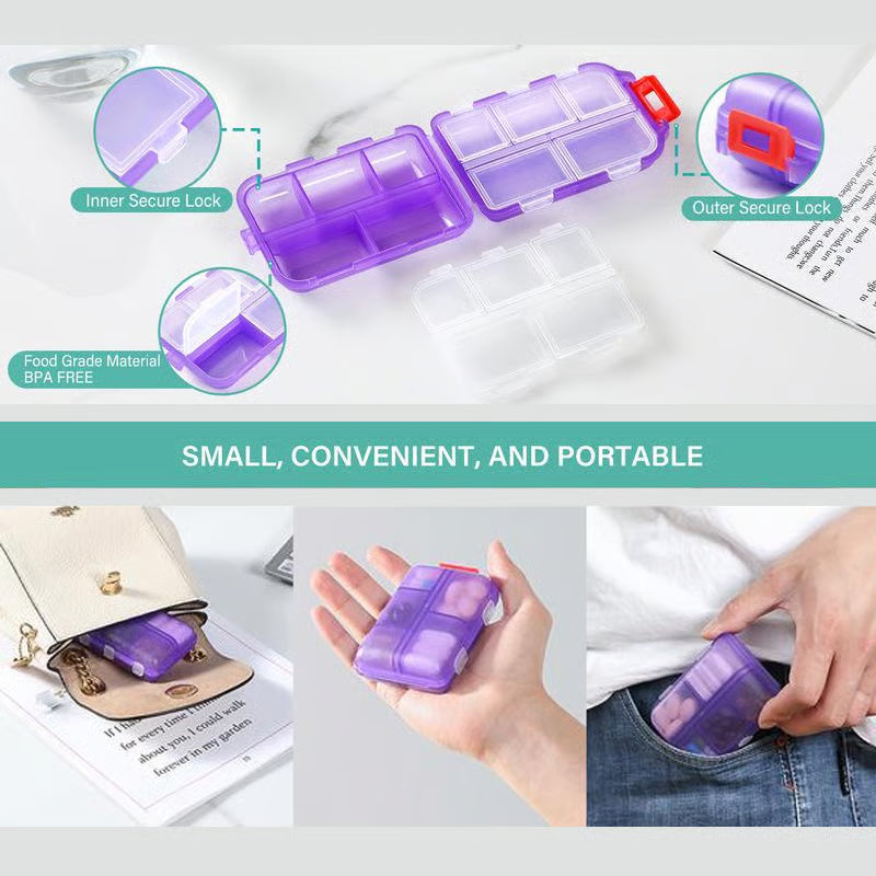 Travel Pill Organizer Box with 147 Labels