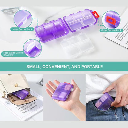 Travel Pill Organizer Box with 147 Labels
