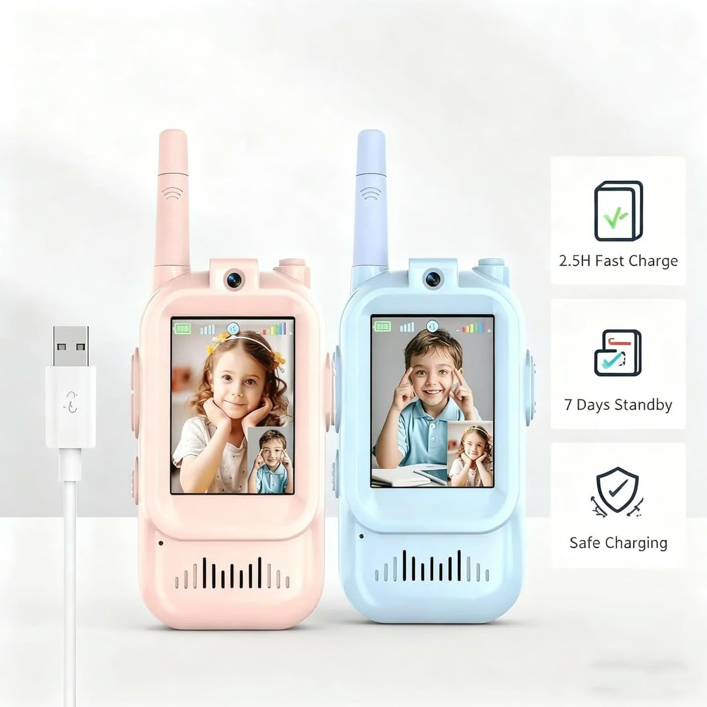 🔥Last Day - 49% Off🔥Kids Video Walkie Talkies Toys - 2 Pack