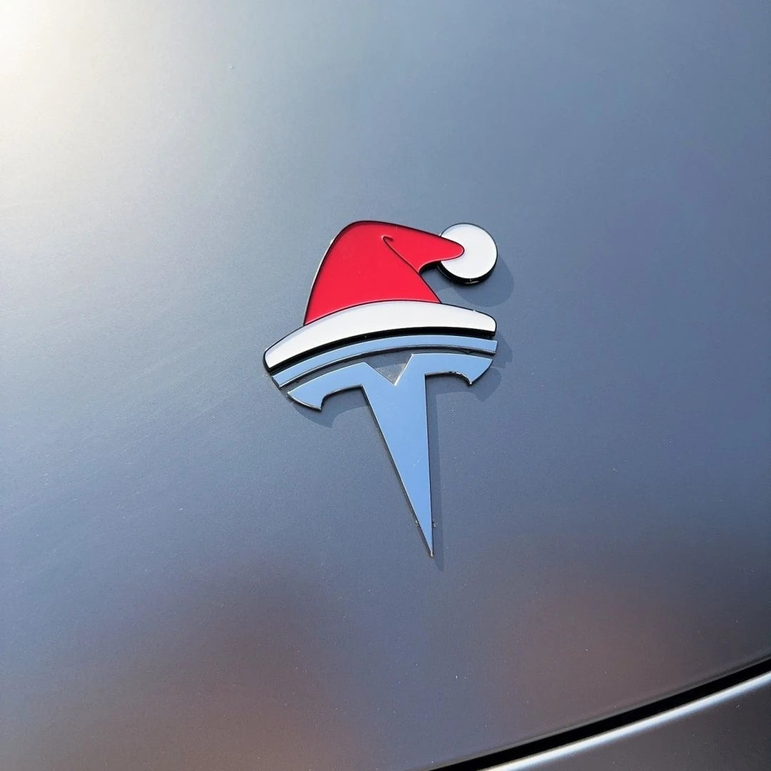 🔥Last Day - 49% Off🔥3D Santa Hat Tesla Emblem Badge for Christmas