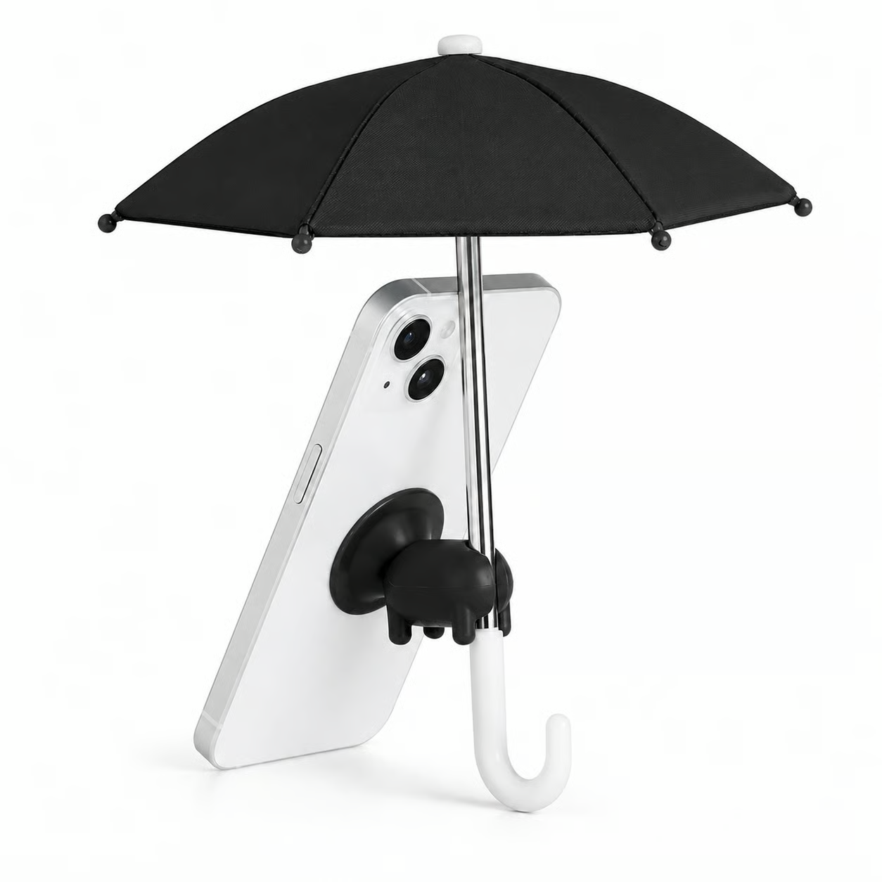Universal Mini Phone Umbrella with Suction Cup Stand – Anti-Glare Sun Shade & Light Rain Cover, Adjustable Phone Screen Shield for Beach, Patio, and Outdoor Use