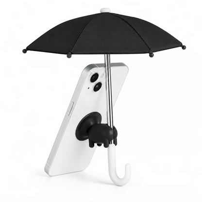 Universal Mini Phone Umbrella with Suction Cup Stand – Anti-Glare Sun Shade & Light Rain Cover, Adjustable Phone Screen Shield for Beach, Patio, and Outdoor Use