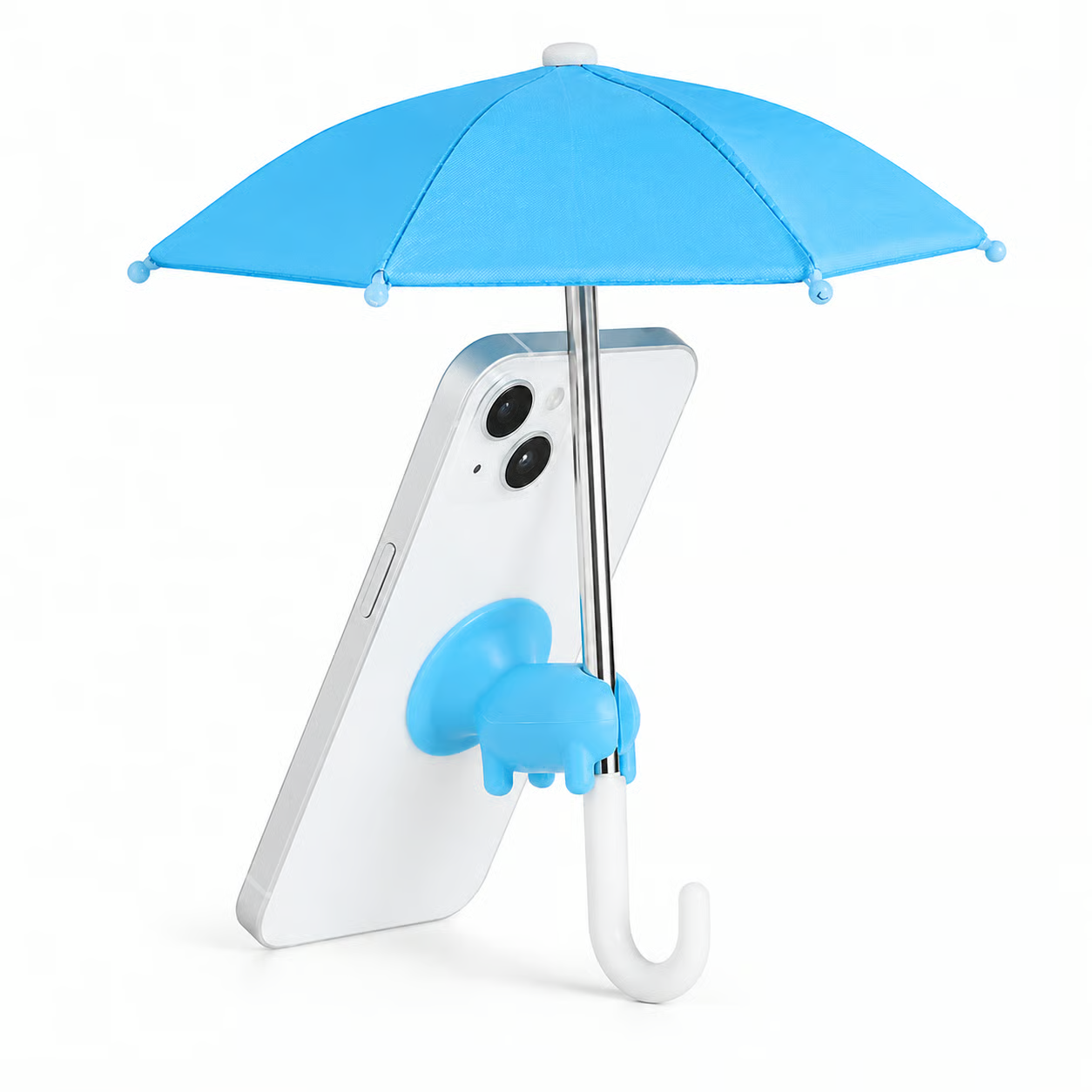 Universal Mini Phone Umbrella with Suction Cup Stand – Anti-Glare Sun Shade & Light Rain Cover, Adjustable Phone Screen Shield for Beach, Patio, and Outdoor Use