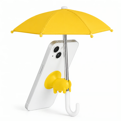 Universal Mini Phone Umbrella with Suction Cup Stand – Anti-Glare Sun Shade & Light Rain Cover, Adjustable Phone Screen Shield for Beach, Patio, and Outdoor Use