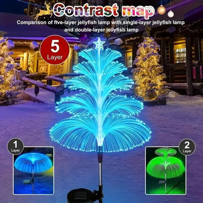 Christmas Special 50% Off - Seven-Color Gradient Solar Five-Pointed Star Christmas Tree Lights