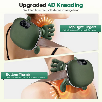 Wireless 3D Kneading Neck & Back Massager with Heat — Lightweight Wellness Gift