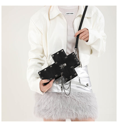 Skull Crossbody Bag – Gothic Cross Design with Chains