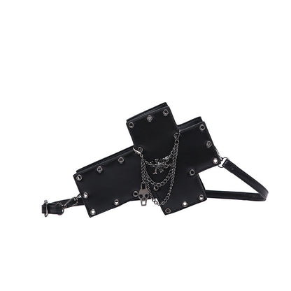 Skull Crossbody Bag – Gothic Cross Design with Chains