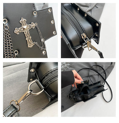 Skull Crossbody Bag – Gothic Cross Design with Chains