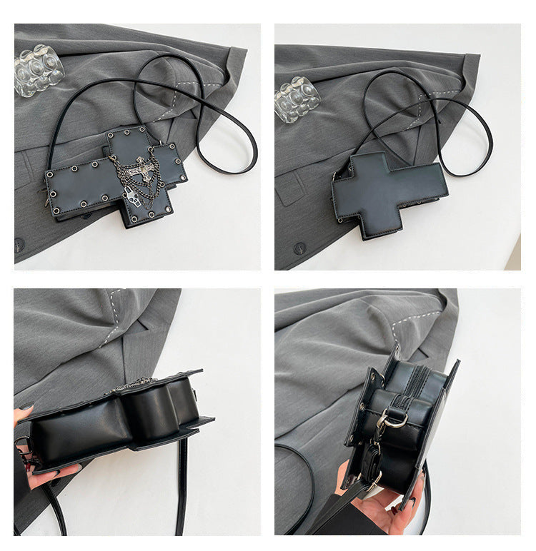 Skull Crossbody Bag – Gothic Cross Design with Chains