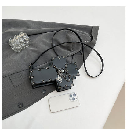Skull Crossbody Bag – Gothic Cross Design with Chains